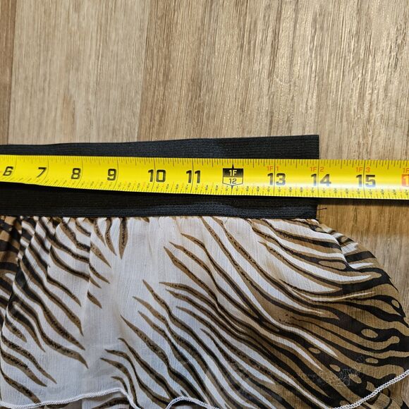 Kool Skirts Womens Zebra Print Tiered Mini Skirt Size S Vtg Y2K Stretch NWT - Picture 7 of 8